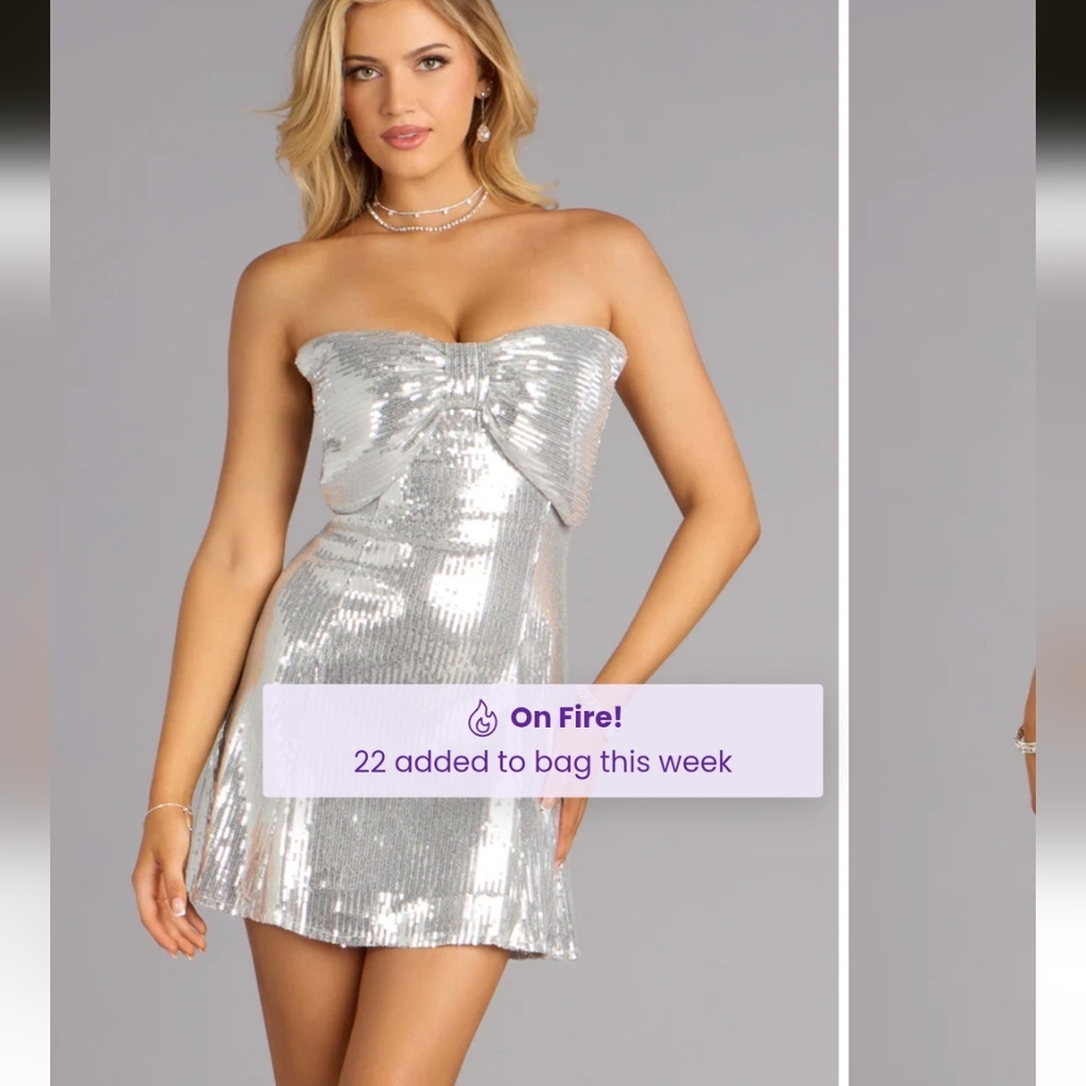 Windsor Bow And Behold Sequin Mini Dress- S